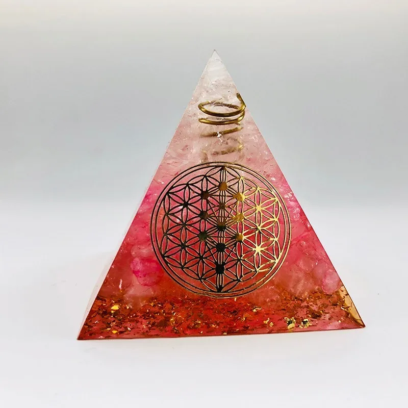 Halo Energy Converter 5-6cm Orgonite Pyramid, symbolizing love brings good luck resin decoration craft orgone