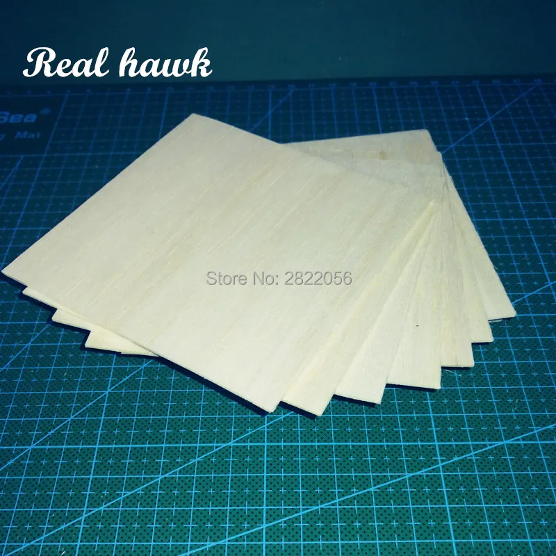 10pcs AAA+ Balsa Wood Sheets 100x100x1.5mm Model Balsa Wood for DIY RC model wooden plane boat material