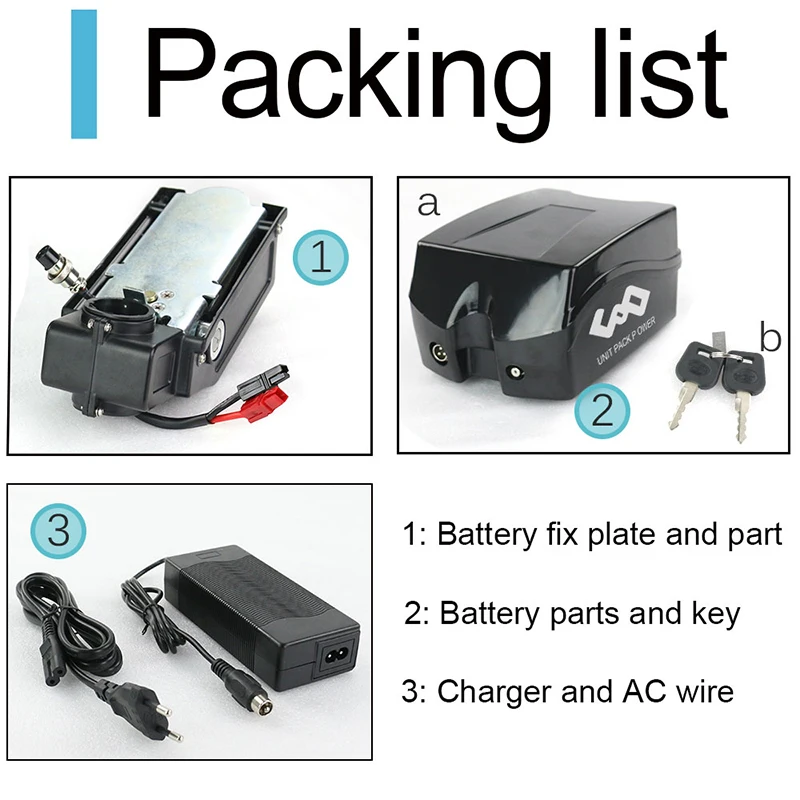 Frog eBike Battery 52V 48V 36V 24Ah 20Ah 17.5Ah 15Ah Seat Post Bateria Pack for Bafang CSC MXUS 1000W 750W 500W 350W 250W Motor