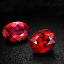 Recommend brilliant bestseller AAAAA faceted stone beads oval shape for jewelry making diy Burma women gifts red corundum