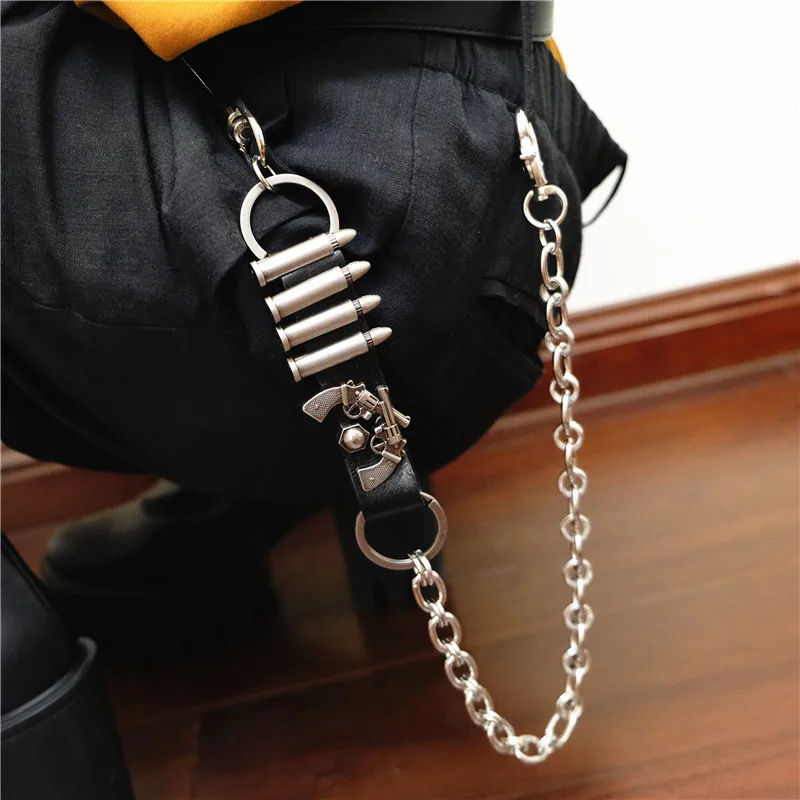 

Street Big Ring Pendant Key Chain Rock Punk Trousers Hipster Key Chains Pant Jean Keychain HipHop Portachiavi Accessories BL89