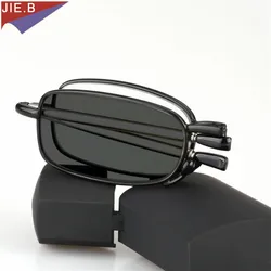 Updated New Transition Sun Photochromic Reading Glasses  Men Women Unisex Slim Mini Folding Reading Glasses portable cases