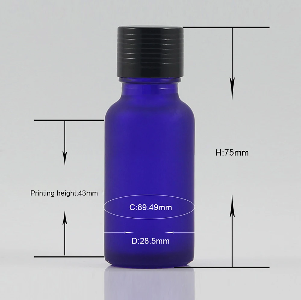 New product 20ml glass bottle frosted blue plant custom cosmetic bottle glass cosmetic packaging