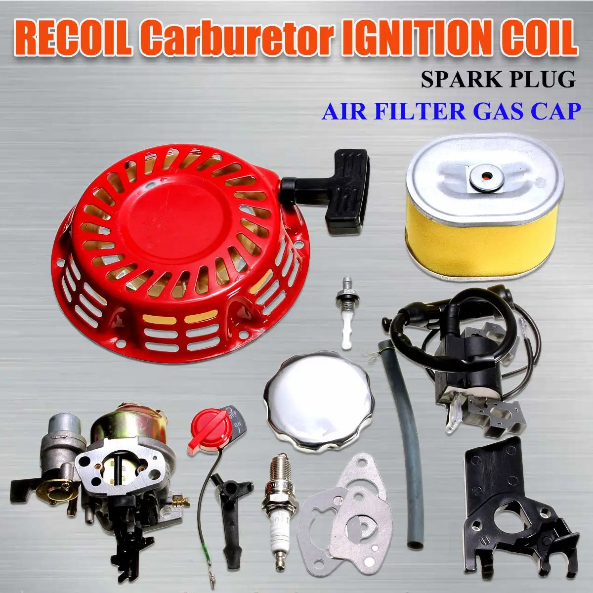 Carburetor Recoil Starter Ignition Coil for Spark Plug Filter Carburetor Carb For Honda GX160 5.5HP Engine Kit