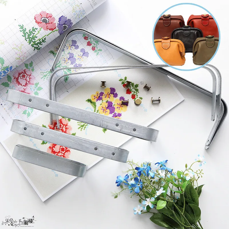 Metal Parts 12CM /30CM Doctor Mouth Bag Metal Frame Send Drawing Silver Screws Sewing Purse Frame Diy Handbags Accessories