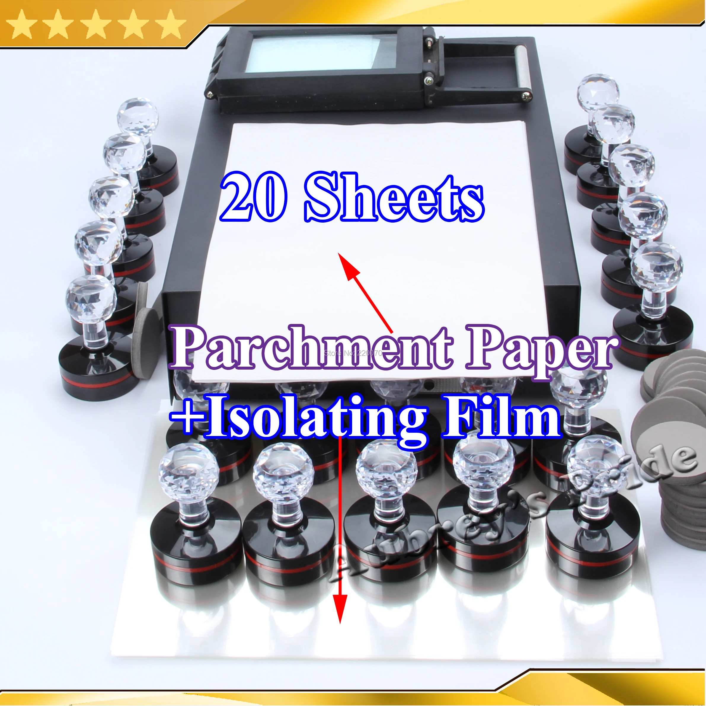 Free CP some 20Sheets A4 Parchment Paper and Isolating Film for Photosensitive Flash Stamp Selfinking Stamping Making Printing