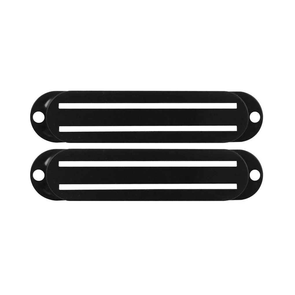 FLEOR 2pcs Electric Guitar Pickup Black Covers Plastic Dual Rail Pickup Covers Two-line Type