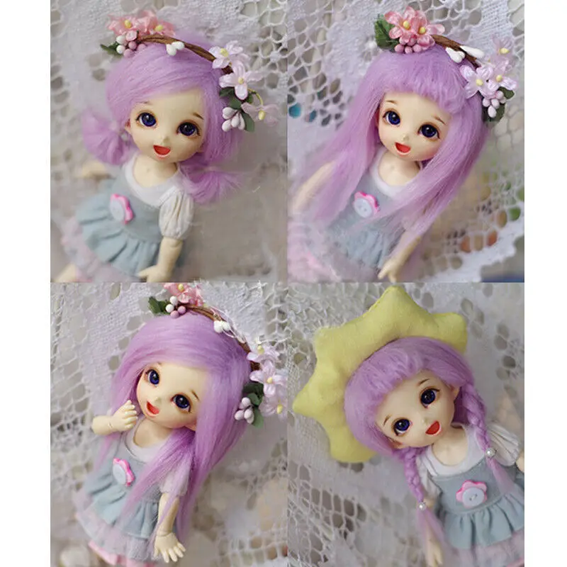 [wamami] Clove/Purple Wool Wig/Hair For 1/3 1/4 1/6 1/8 1/12 SD DZ MSD AE Pukifee Lati BJD Dollfie