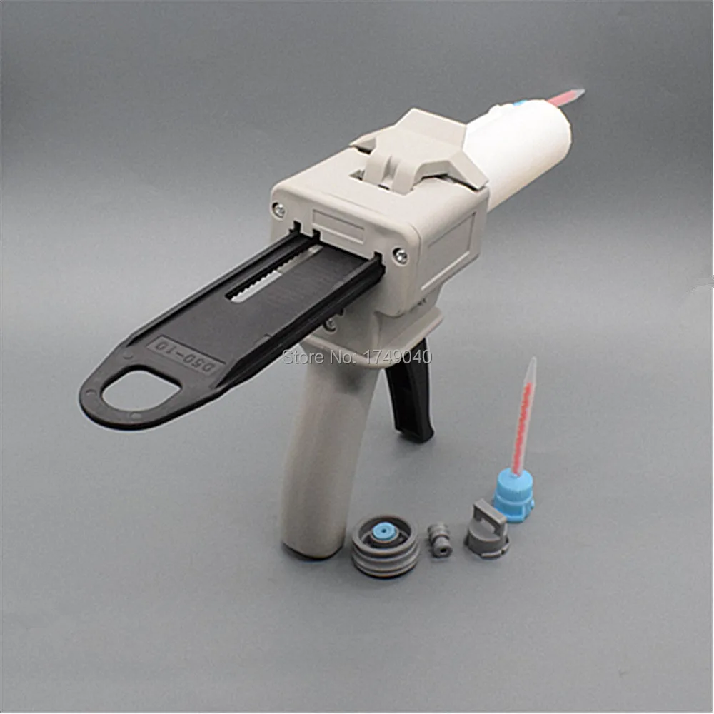 50ml AB colla epossidica pistola applicatore colla 10:1 Dispenser bicomponente con 50ml 10:1 cartuccia vuota a doppia canna e ugello di miscelazione