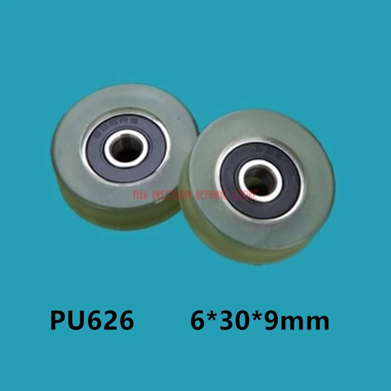 

2023 Hot Sale Promotion 10pcs 6*30*9 Rubber Coated Bearing Pulley Outer Diameter 30 Miniature 626 Plane Roller Wheel Pu