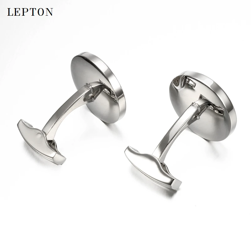 رجل الأعمال الفضة اللون الطوطم أزرار أكمام ليبتون موضة مستديرة جميلة الطوطم أزرار أكمام للرجال قميص الأصفاد أزرار أكمام Gemelos