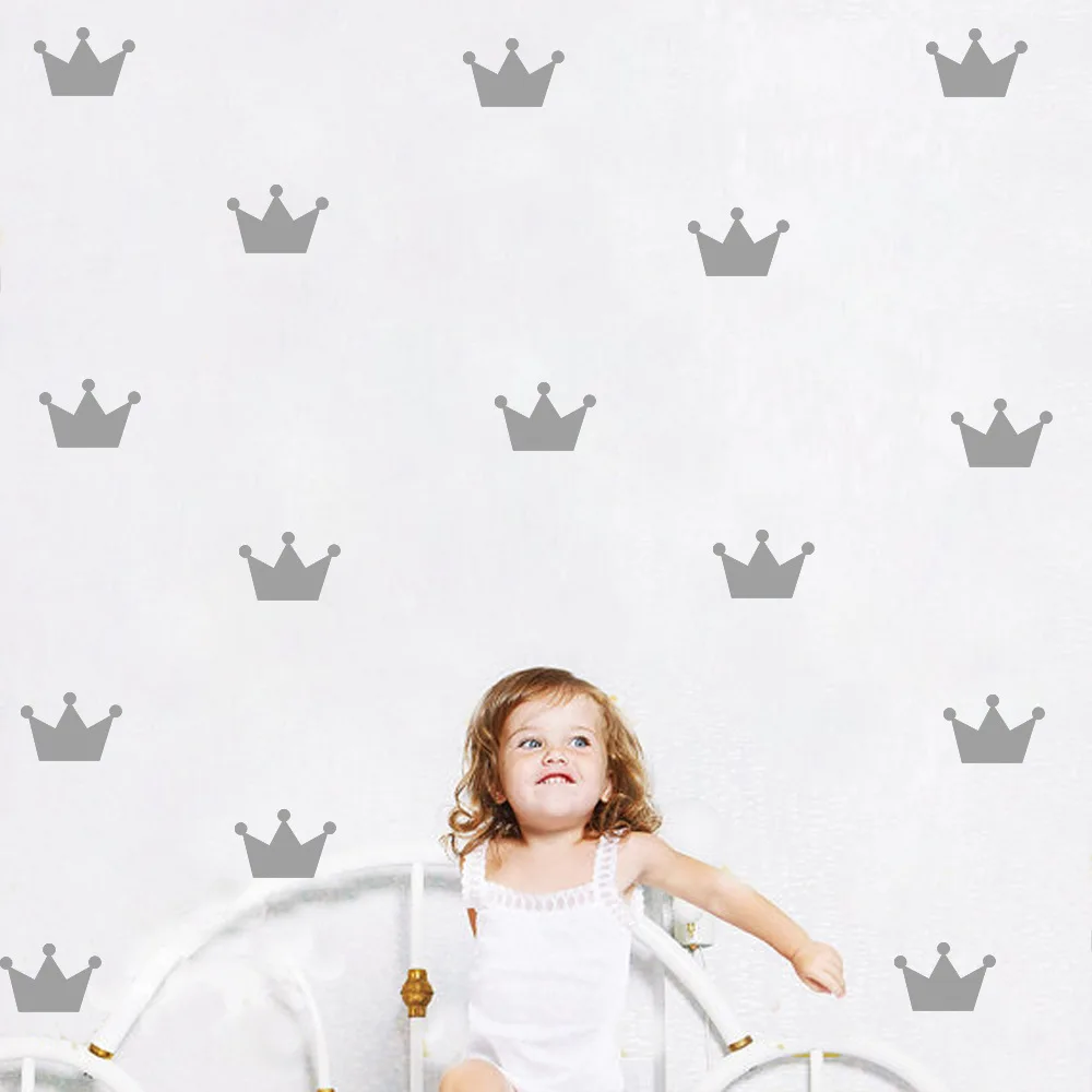 نمط جديد تاج الجدار ملصق لغرفة النوم غرفة الأطفال الأميرة تاج الإبداعية لطيف جميل للإزالة مزيج ملصقات #3