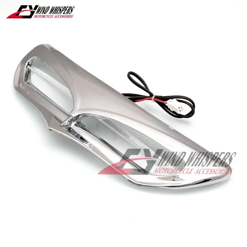 دراجة نارية كروم LED جناح الخفّاش هدية تنفيس لهجة الكسوة ل هارلي بجولة الطريق الملك شارع إلكترا الإنزلاق 2014-2017 15 16 #5