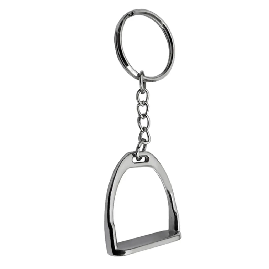 Silver Metal Stirrup Chaveiro para homens e mulheres, cavalo, pônei chaveiro, enfeite pendurado, bolsa de mão, acessórios de decoração