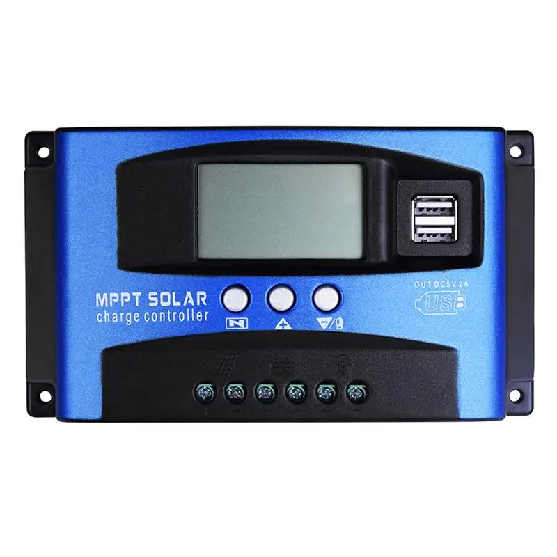 MPPT 30/40/50/60/100A Solar Charge Controller Dual USB LCD 24v 12v Auto Solar Panel Battery Charge Controller Voltage Regulator