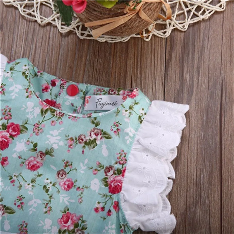 Summer Newborn Toddler Infant Baby Girl Jumpsuit Bodysuit Outfit Sunsuit Clothes Baby Girl Bodysuits Cotton O-neck 0-24M