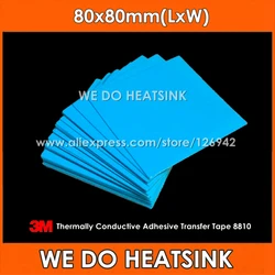 10pcs 3M 8810 High Performance 80x80mm Thermally Conductive Acrylic Double Sided Adhesive Transfer Tapes Pads Blue