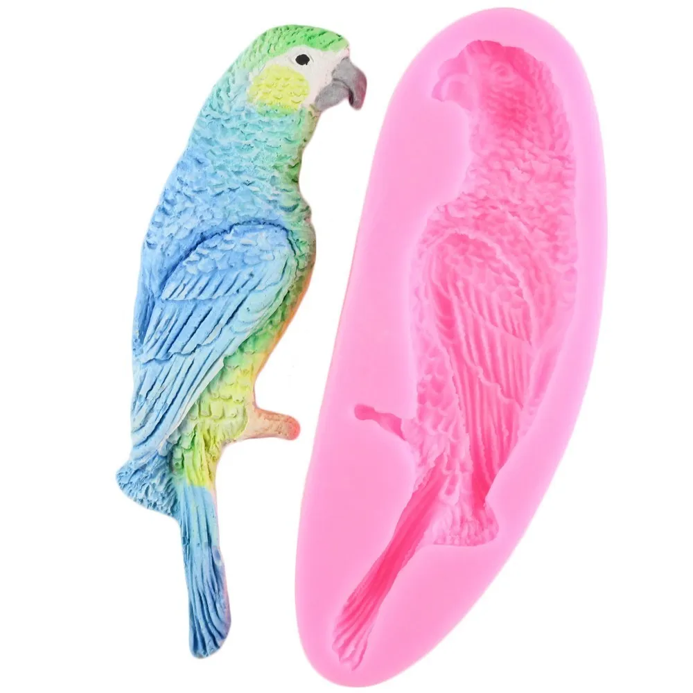 3D Birds Cake Silicone Molds Chocolate Gumpaste Mold Parrot Fondant Cake Decorating Tools Soap Candy Clay Cookie Baking Moulds