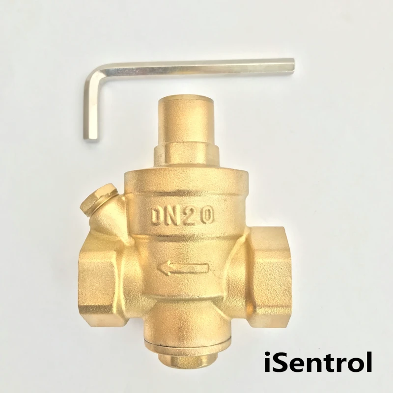 Válvula reductora de presión ajustable de alta temperatura, sin manómetro, hecho de latón, G3/4 ", H59