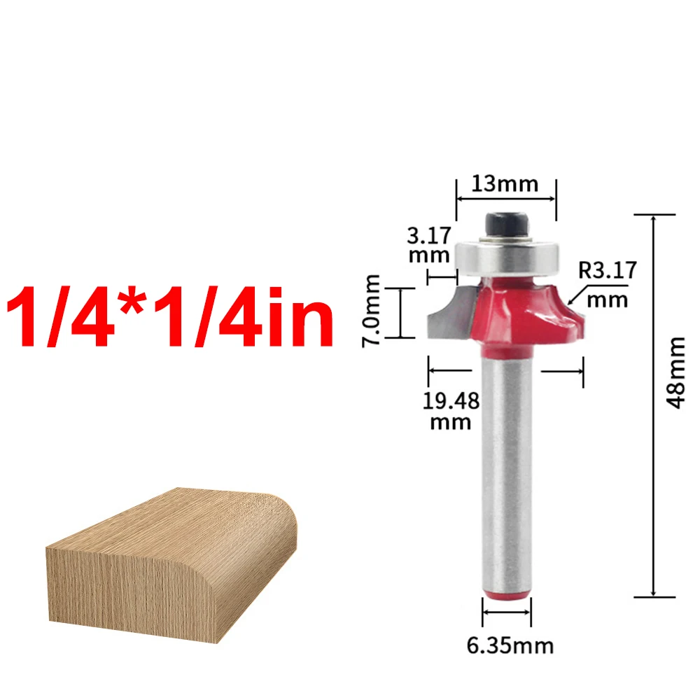 1/4 인치 라운드 생크 우드 밀링 커터, 카바이드 라우터 비트 스트레이트 엔드 밀 트리머 코너 클리닝 플러시 트림 툴 커터