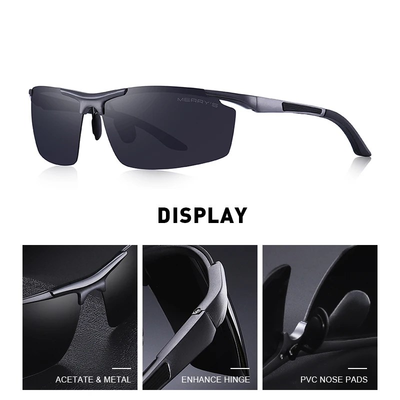 MERRYS DESIGN Men Classic Aluminum Alloy Sunglasses HD Polarized Sunglasses For Driving Outdoor Sports UV400 Protection S8530