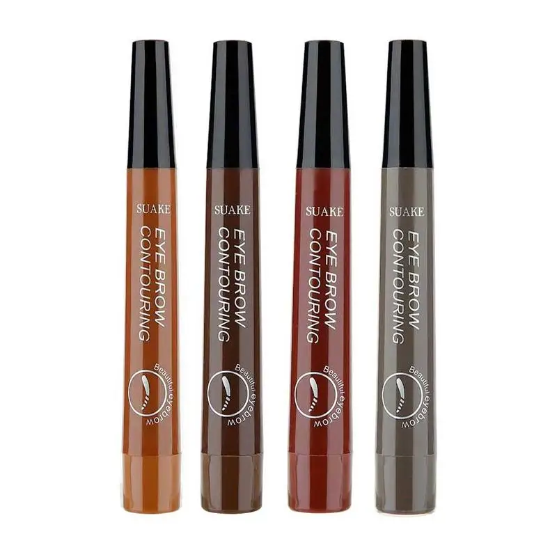 Four-headed Eyebrow Pencil Long-lasting Non-smudge Waterproof Sweat-proof Fine Liquid Eyebrow Pencil