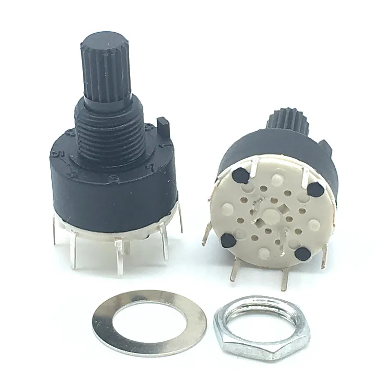 5pcs SR16 Plastic 16MM Rotary Band switch 2 Pole 3 4 position 1 Pole 5 6 8 Position Handle Length 15MM Axis band switch