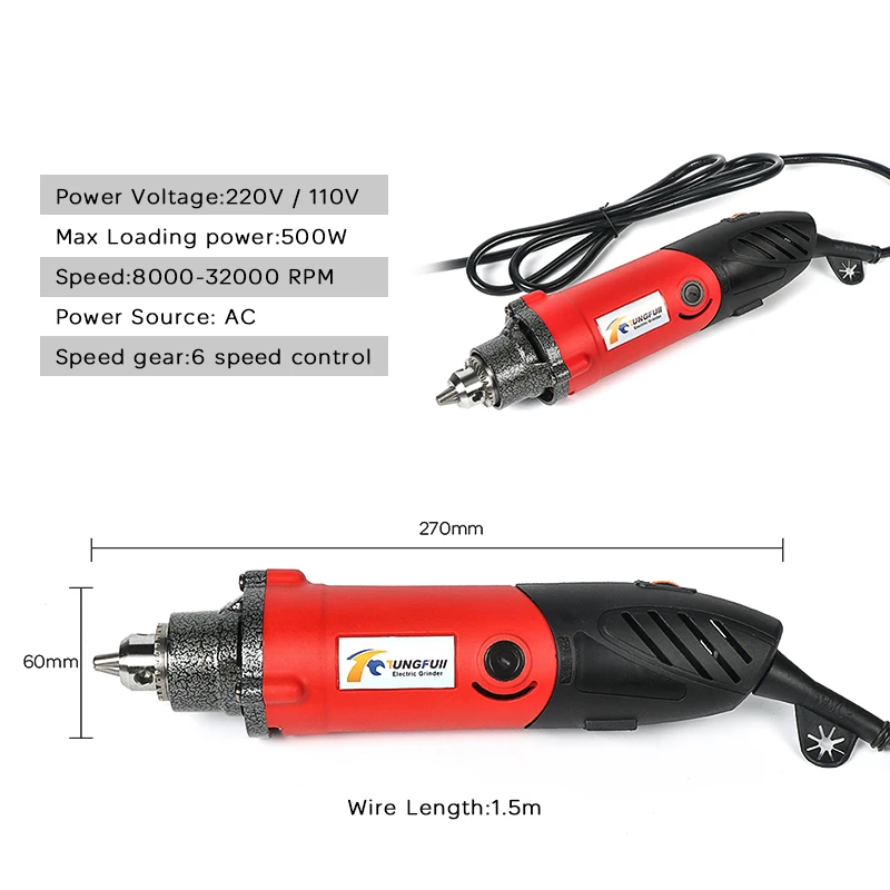 Tungfull 500W Engraver Dremel Electric Drill Handle Flexible Flex Shaft Fits handpiece Power Tool Dremel Style Rotary Tools