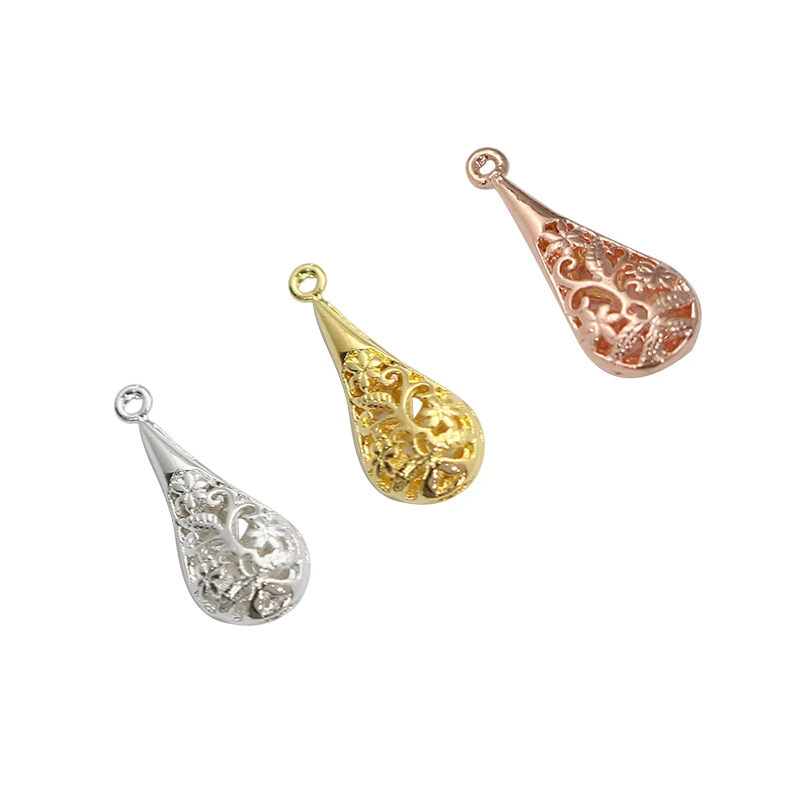 

Beadsnice ID8718smt2 20pcs/lot Brass Hollow Drop Charms Pendant Necklace Making Diy Jewelry Supply