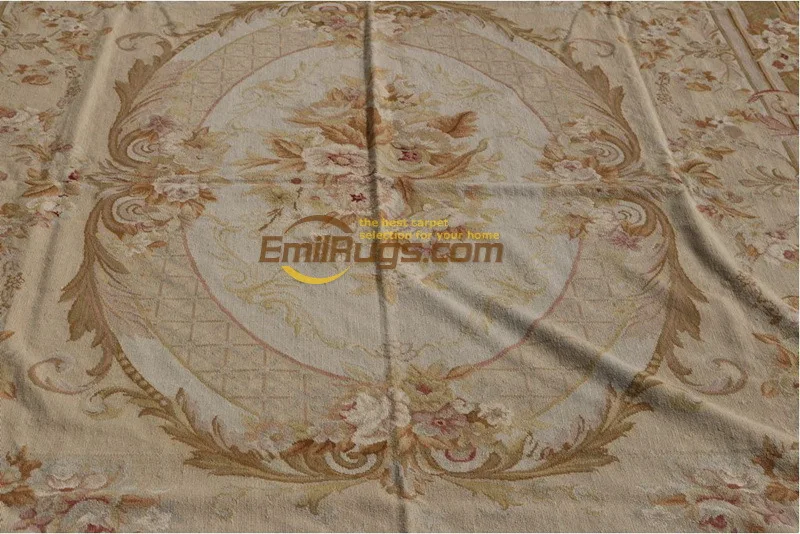 Hand-stitched French Style Woollen Carpet Handmade Turkish Carpet Home Decor Fashionable Household Decorates Circular Carpet