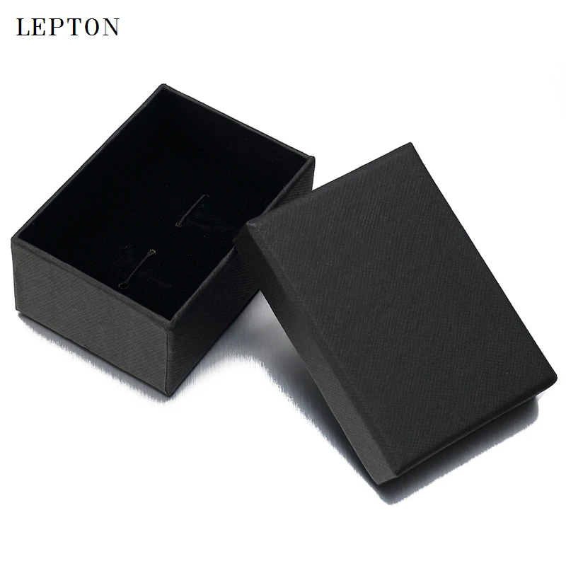 Lepton Black Paper Cufflinks Boxes 30 PCS/Lots High Quality Black matte paper Jewelry Boxes Cuff links Carrying Case wholesale