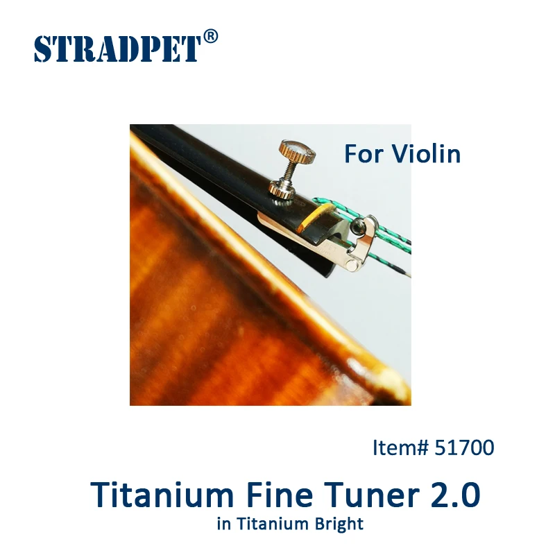 STRADPET Titanium Fine Tuner 2.0 with Wear-Resist Alloy Bolt in Titanium Bright or Gun-Gray, for Violin, String adjuster