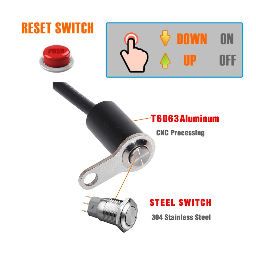Переключатель на руль мотоцикла, кнопка самовозврата, сброс, CNC, алюминиевый сплав, водонепроницаемый, для руля двигателя