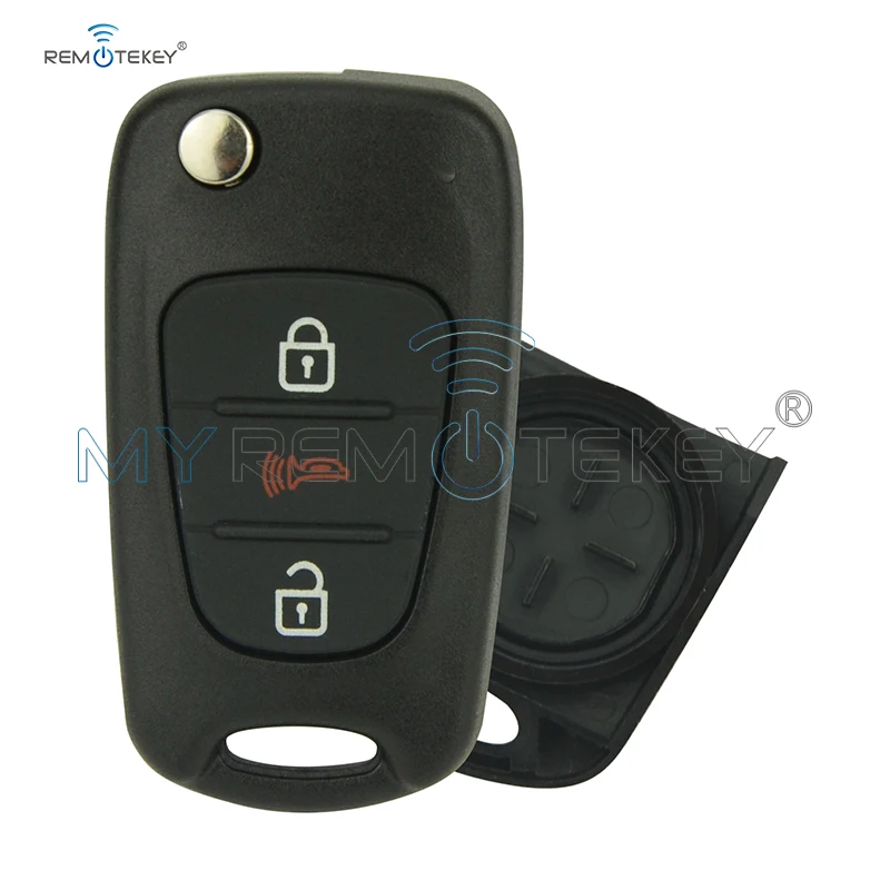 Remtekey Flip Remote Car Key Shell Case For Kia Hyundai 3 Button TOY49 Blade Uncut