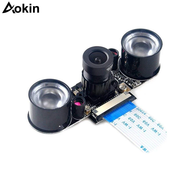 

For Raspberry Pi Camera Night Vision Camera Adjustable-Focus Module 5MP OV5647 Webcam Video 1080p + 15CM 50CM FFC Adapter Cables