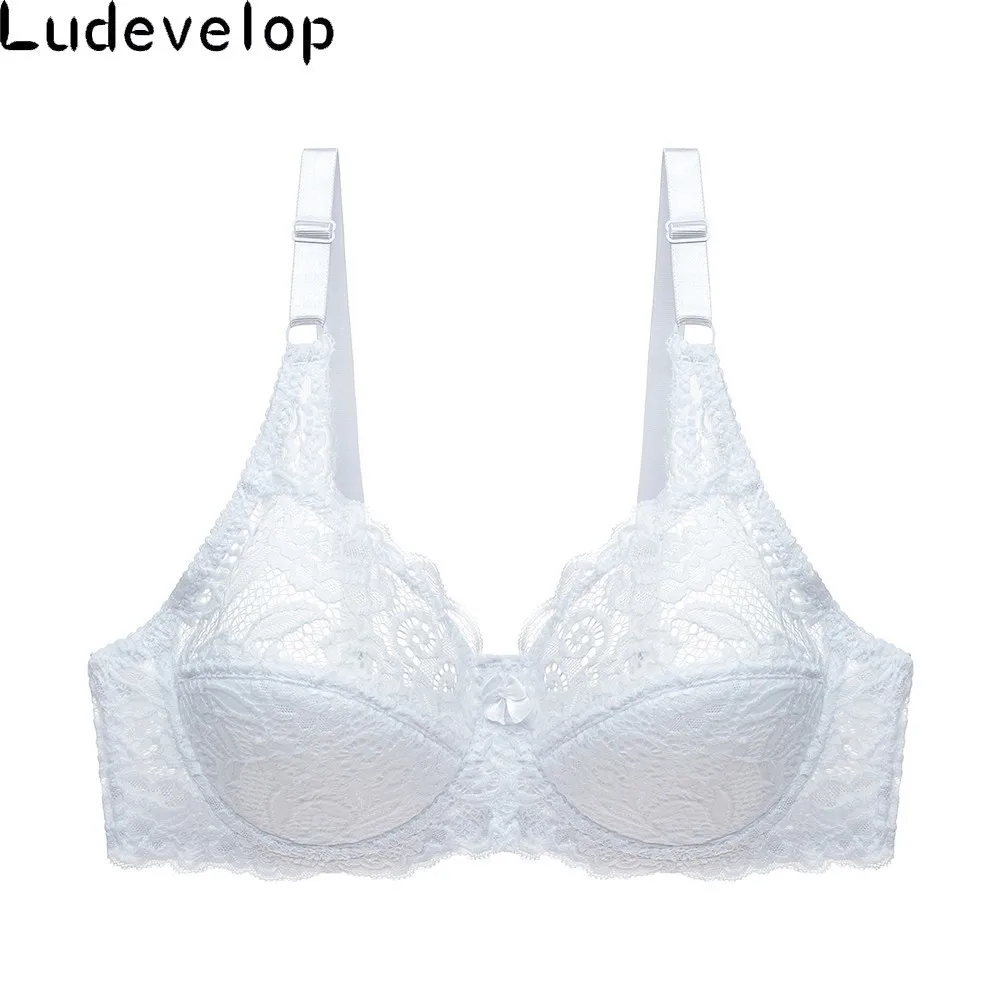 Large Size Bra For Women Underwire Perspective Push up Bras Sexy Women Underwear Embroidery Lingerie Brassiere BH Top B C