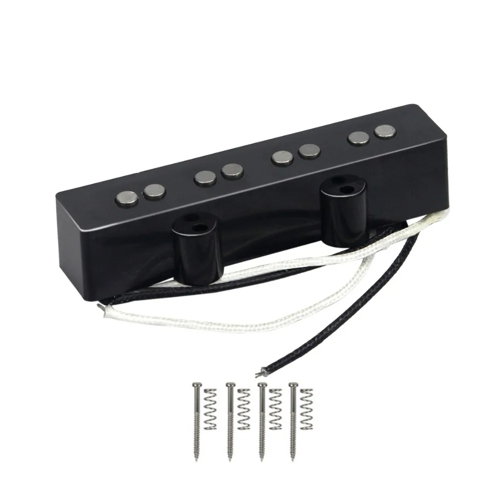 FLEOR Open Style Vintage Alnico 5 Jazz JB Bass Pickup Fiber Bobbin For 4 Strings Bass,Neck or Bridge Pickup