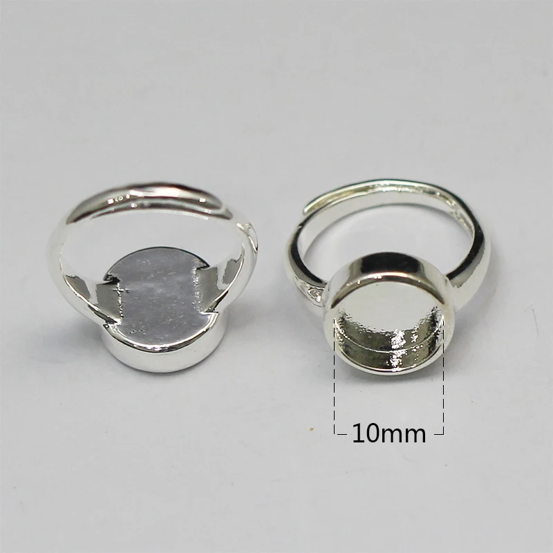 Beadsnice Brass Cabochon Blank Ring Setting Fit 10mm Ring Base Adjustable Handmade Jewelry Making 33857