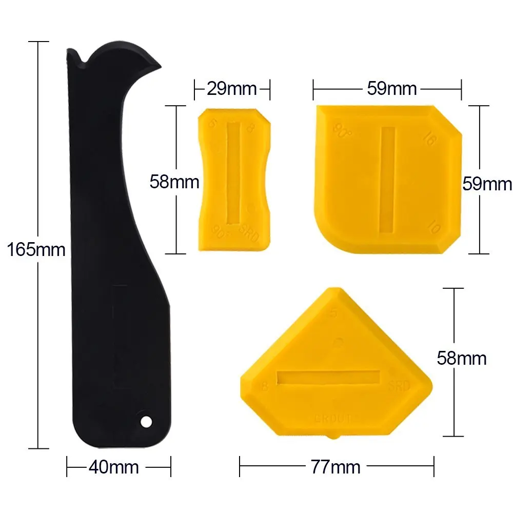 Spedizione gratuita 17 pezzi Kit di strumenti per calafataggio sigillante siliconico strumento di finitura raschietto per malta rimozione calafataggio e ugello per calafataggio e tappo per calafataggio