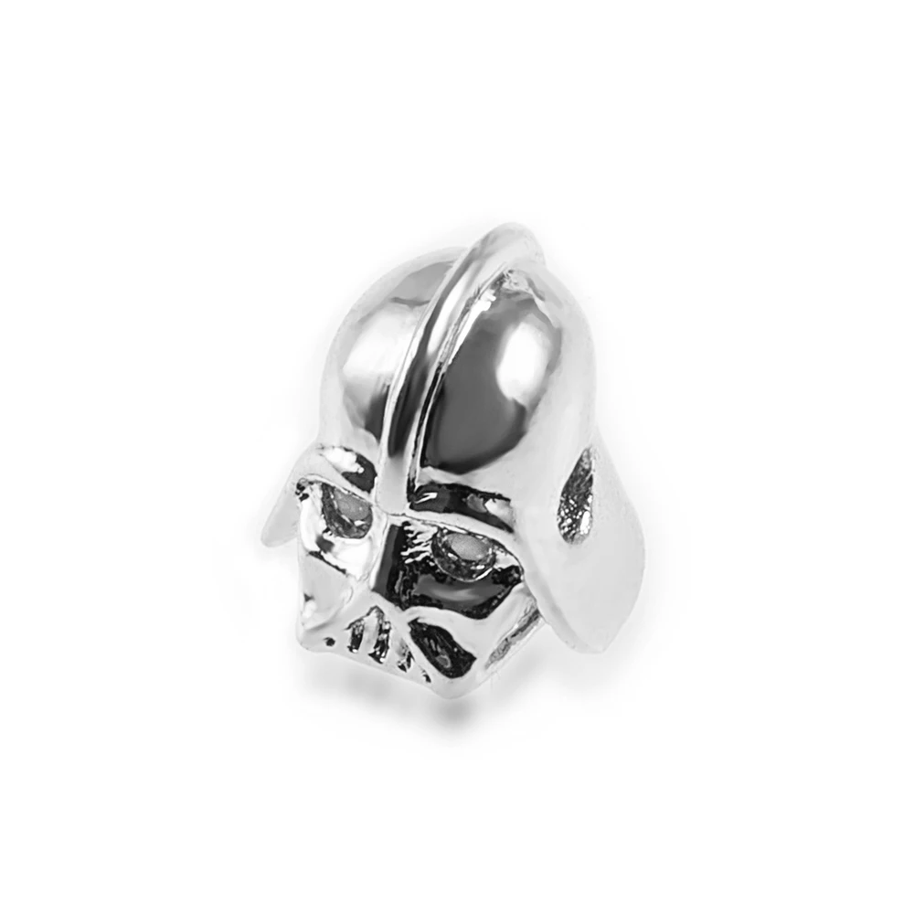 12*10mm Biochemical Warrior Helmet Brass Cubic Zirconia Diy Men\'s Beads Bracelet Jewelry Making Accessories Connector Found Hole