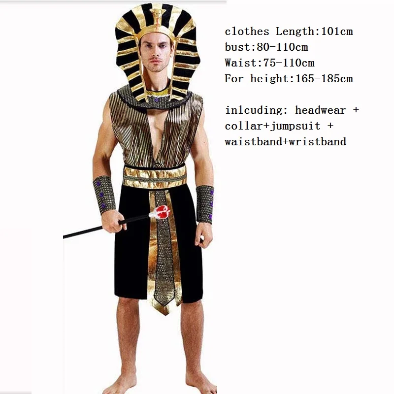 Women Men Elegant Egypt Pharaoh Cosplay Costume Man Adults Fancy Dress Costumes Carnival Party  Purim  Halloween Role Play