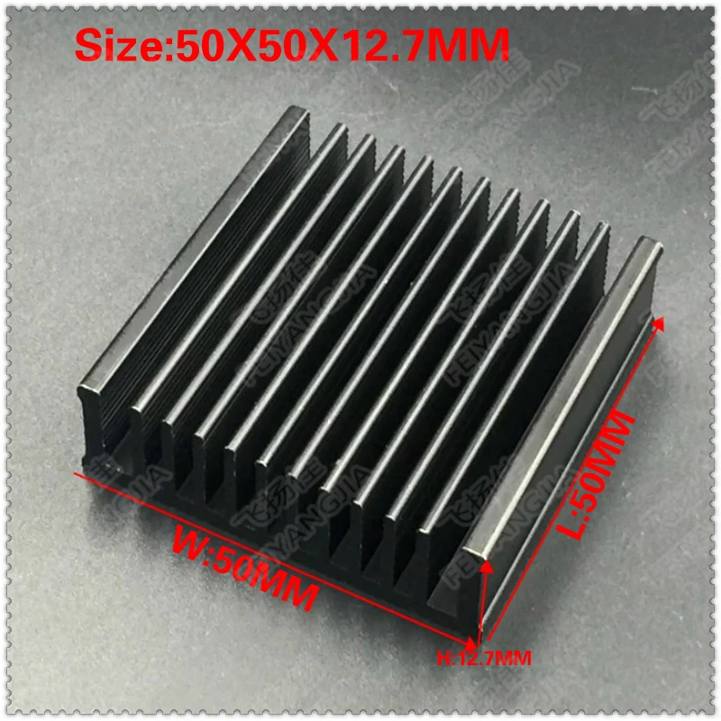 ( Free shipping ) 2 PCS black package mail 50x50x12.7mm computer radiator cooling cooler for CPU radiator aluminum