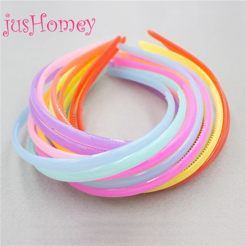 10PCS Pastel Color Plastic Hairband Blank Headband with Teeth for Girl Hair Accessory, Xmas, Birthday Party Decoration