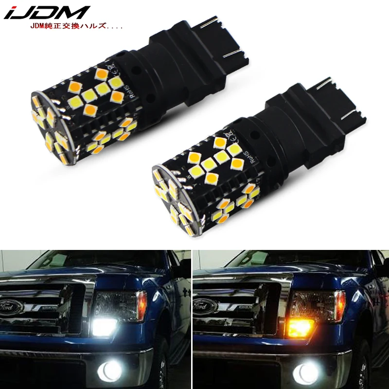 iJDM No Hyper Flash Car 3157 led Canbu P27/5W P27/7W T25 LED Bulbs For  Ford F-150 F-250 F-350 Turn Signal Light and DRL Bulbs