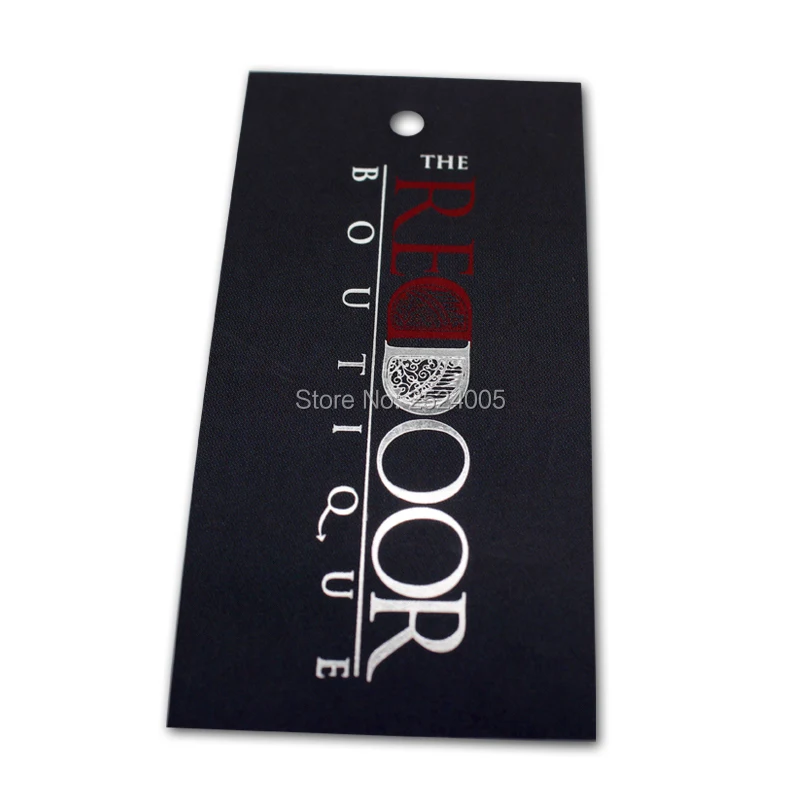 garment silver printing/stamping paper hang tag/clothing glossy paper swing tags/matte paper tags/labels 1000 pcs a lot