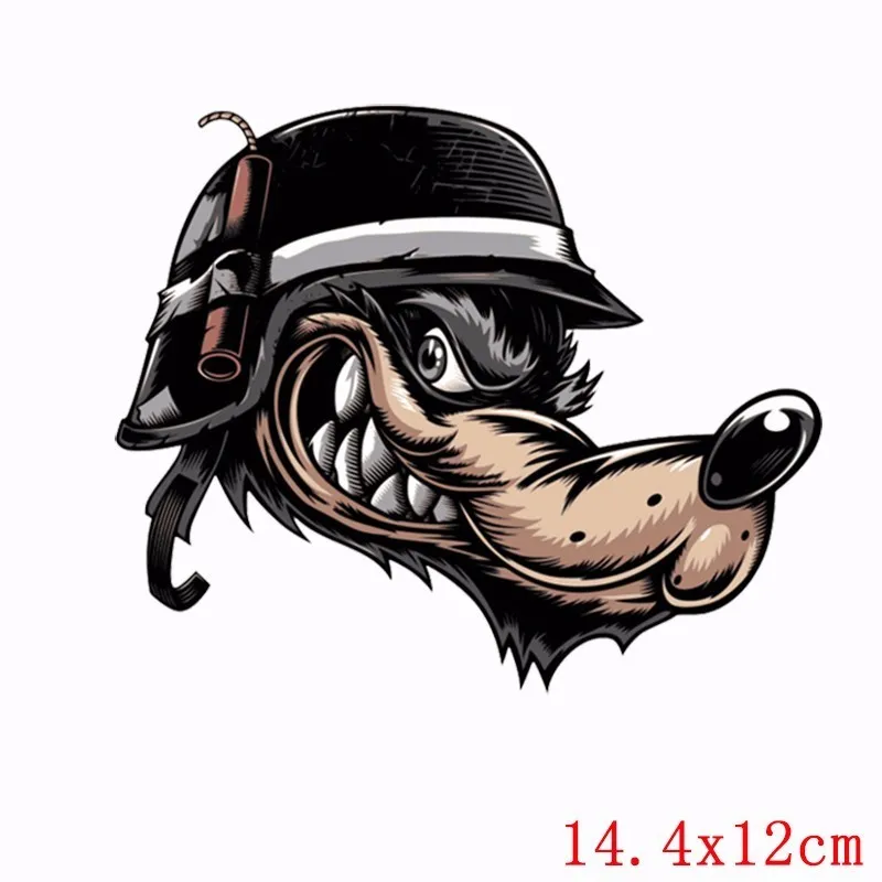 Pulaqi Wreck-It Wolf Iron On Transfers Patches Evil Bomb Worker Heat Thermal Transfer For Kids Clothes DIY Decoration F