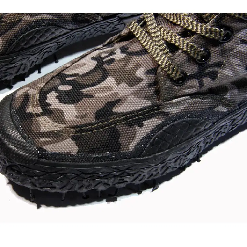Men Women Training Camo Canvas Shoes Outdoor Sports Hiking Camping Climbing Non-slip Wearproof Breathable Boots