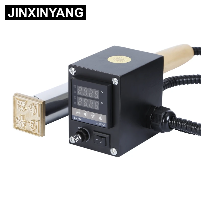 JINXINYANG-máquina de estampado en caliente de mano, herramienta de Sello de cuero para pastel, marca de hierro personalizada, logotipo en relieve, máquina de grabado