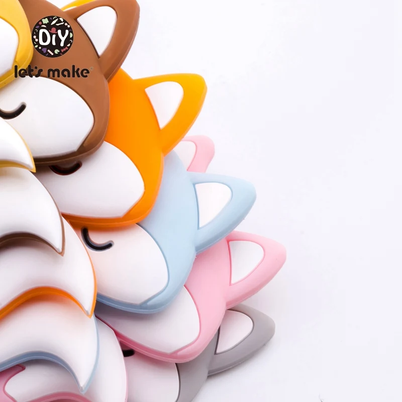 Let 'S Make 6Pcs Baby Teether Tiny Rod เกรดอาหารซิลิโคน Teething สำหรับฟันเด็กการ์ตูนฟ็อกซ์รูปสัตว์ซิลิโคน Teethers