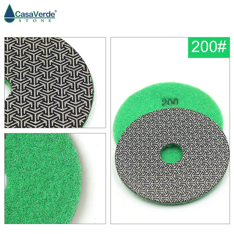 order by grit 3 inch electroplated polishing pads 80mm dry and wet for grinding stone diamond abrasive pads
